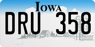 IA license plate DRU358