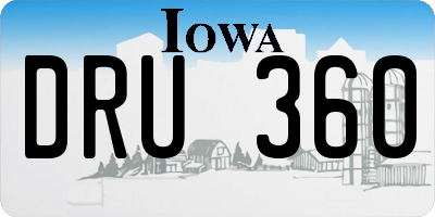 IA license plate DRU360