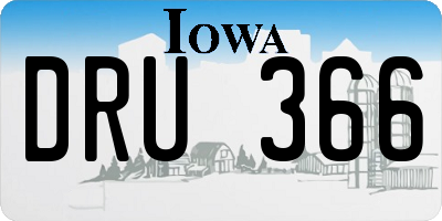 IA license plate DRU366