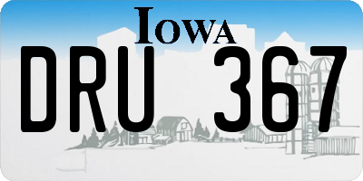 IA license plate DRU367