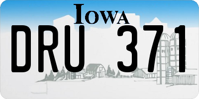 IA license plate DRU371