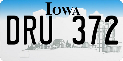 IA license plate DRU372
