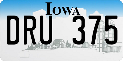 IA license plate DRU375