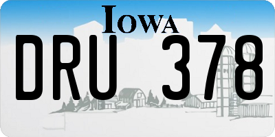 IA license plate DRU378