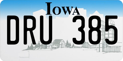 IA license plate DRU385