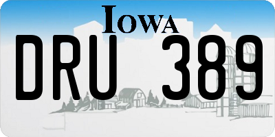 IA license plate DRU389