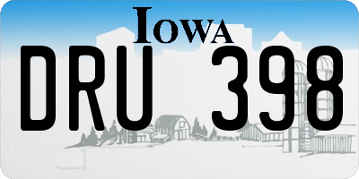 IA license plate DRU398