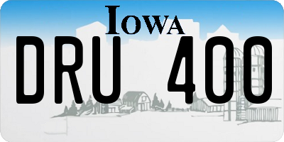 IA license plate DRU400