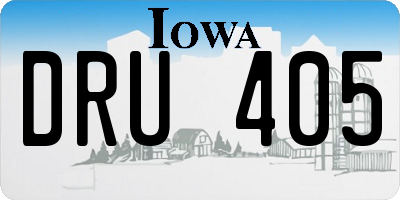 IA license plate DRU405