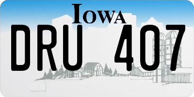 IA license plate DRU407
