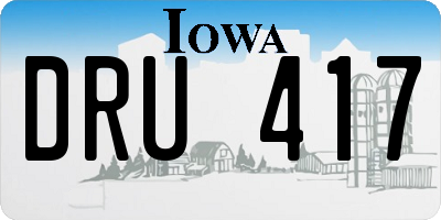 IA license plate DRU417