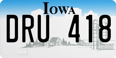 IA license plate DRU418