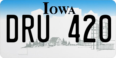 IA license plate DRU420