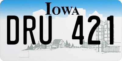 IA license plate DRU421
