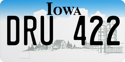 IA license plate DRU422