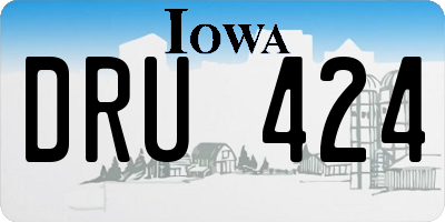 IA license plate DRU424