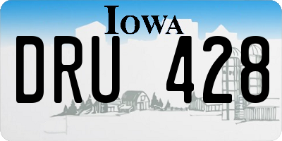 IA license plate DRU428