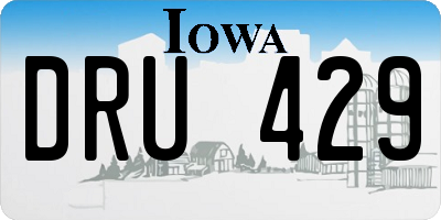 IA license plate DRU429