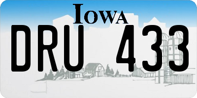 IA license plate DRU433