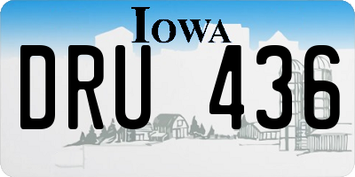 IA license plate DRU436