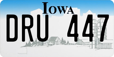 IA license plate DRU447