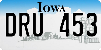 IA license plate DRU453