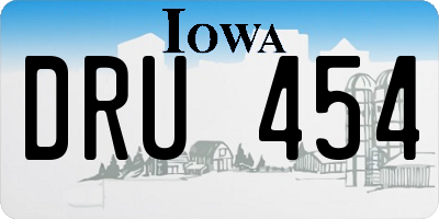 IA license plate DRU454