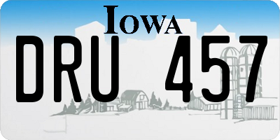 IA license plate DRU457