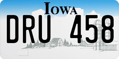 IA license plate DRU458