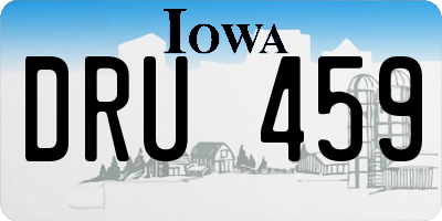 IA license plate DRU459