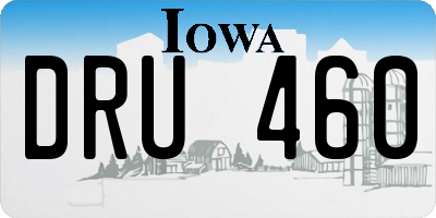 IA license plate DRU460