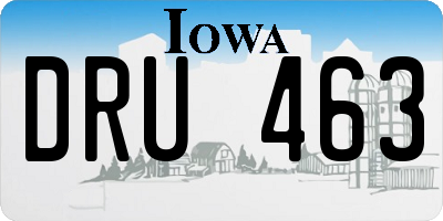 IA license plate DRU463