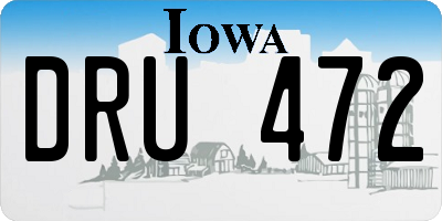 IA license plate DRU472