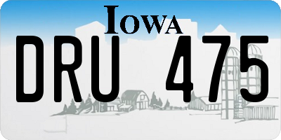 IA license plate DRU475