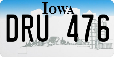IA license plate DRU476