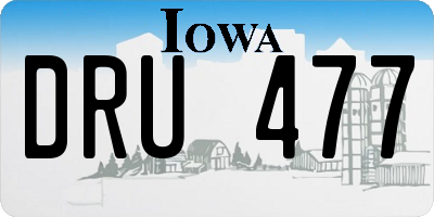 IA license plate DRU477