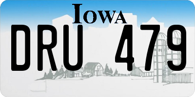 IA license plate DRU479