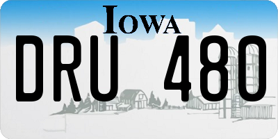 IA license plate DRU480