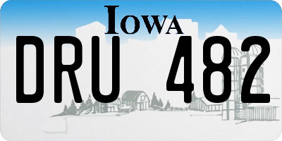 IA license plate DRU482