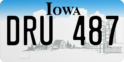 IA license plate DRU487