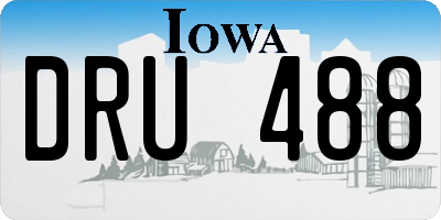 IA license plate DRU488