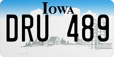 IA license plate DRU489