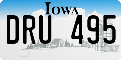 IA license plate DRU495