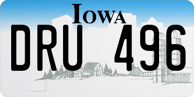 IA license plate DRU496