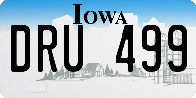 IA license plate DRU499