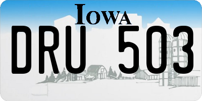 IA license plate DRU503