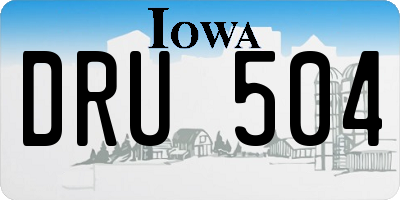 IA license plate DRU504