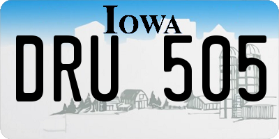 IA license plate DRU505