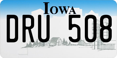 IA license plate DRU508