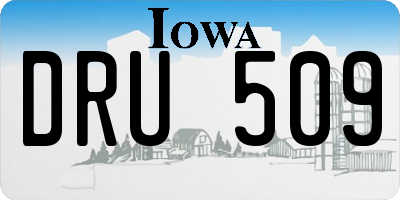 IA license plate DRU509